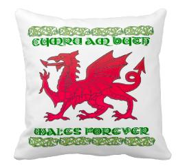 Welsh Dragon, Cymru Am Byth Throw Cushion / Pillow, Welsh Pillow, Welsh Cushion, -  COVER ONLY