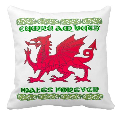 Welsh Dragon, Cymru Am Byth Throw Cushion / Pillow, Welsh Pillow, Welsh Cushion, -  COVER ONLY