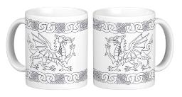 Welsh Dragon And Celtic Knot Design Gift Mug