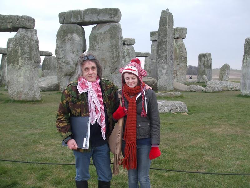 Dennis with daughter Tanith at Stonehenge