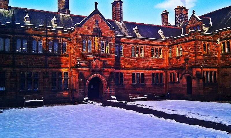 The front of Gladstones Library, Hawarden, Flintshire