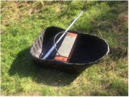 Welsh coracle on grass