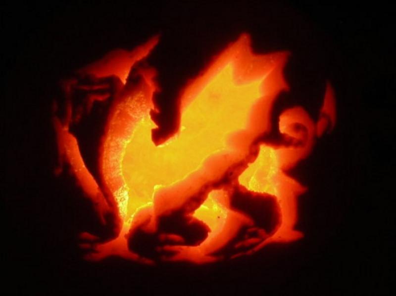 easy dragon pumpkin carving