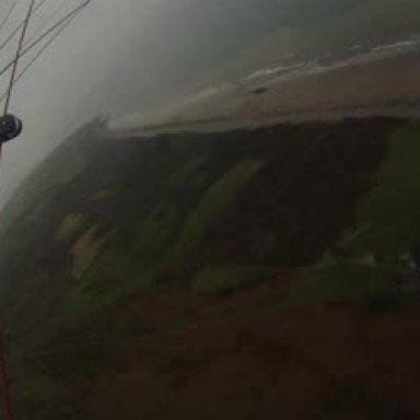 Paragliding on the Beautiful Welsh Coastline on a Cloudy Febuary Day
